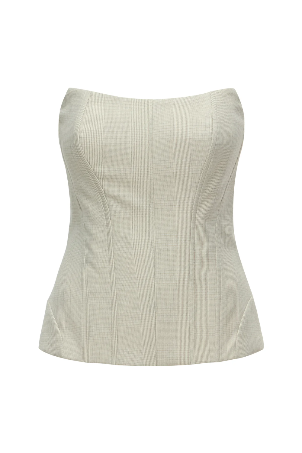 TOP CORSET TOMARA QUE CAIA XADREZ BEGE TIG