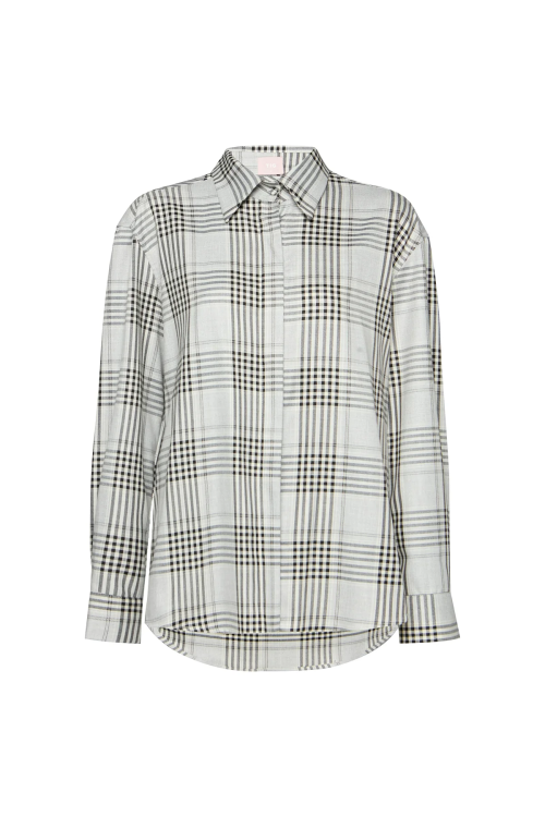 CAMISA MANGA LONGA XADREZ CINZA TIG