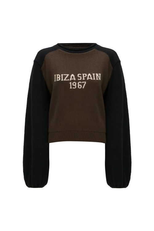 BLUSA TRICOT IBIZA SPAIN 1967 BICOLOR TIG