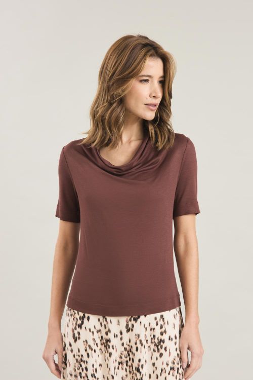 BLUSA MALHA TRT DEGAGE MARROM FILLITY