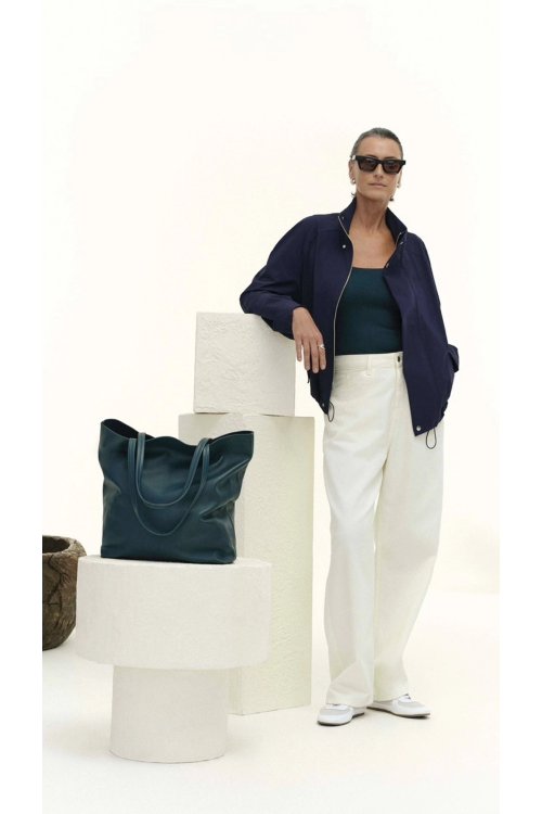 BOLSA SHOPPER TOTE EM COURO VERDE EGREY