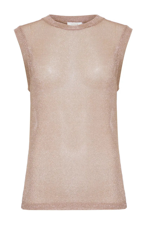 BLUSA ZITA EM ELA BRILHO BEGE LALIBELA