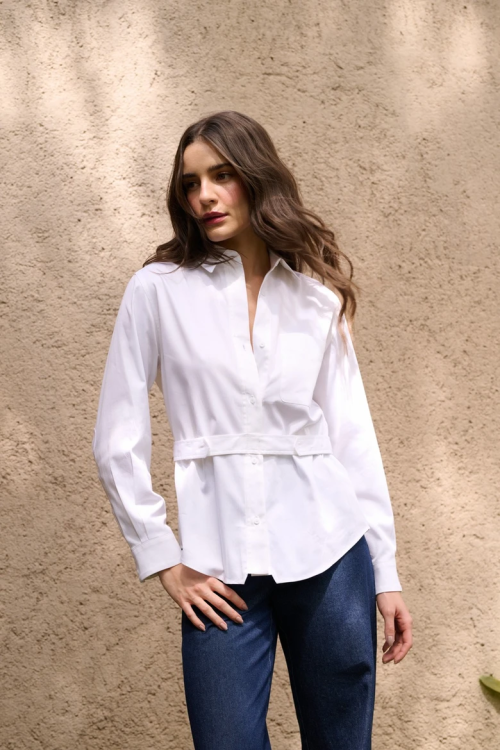 CAMISA EMILIA MANGA LONGA BOTOES OFFWHITE BIANZA