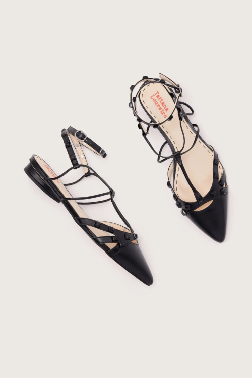 SAPATILHA GLADIADORA SPIKE SQUARE PRETO TATIANA LOUREIRO