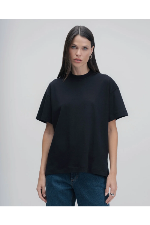 CAMISETA ALGODAO BOYFRIEND PRETO CAMYS