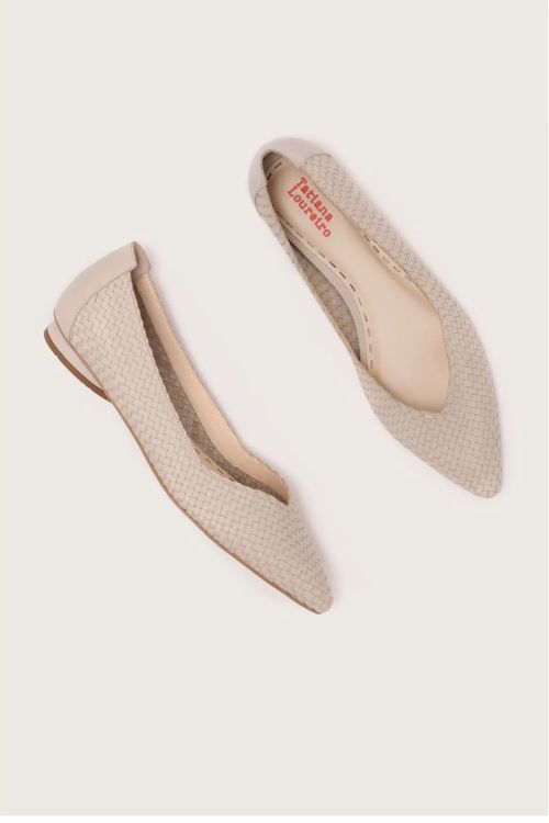 SAPATO BICO FINO TRESSE OFFWHITE TATIANA LOUREIRO
