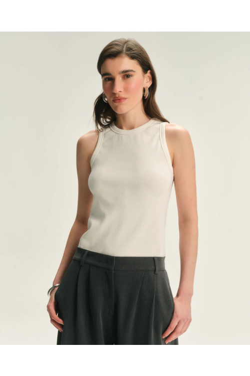 REGATA CANELADA MALHA OFFWHITE CAMYS