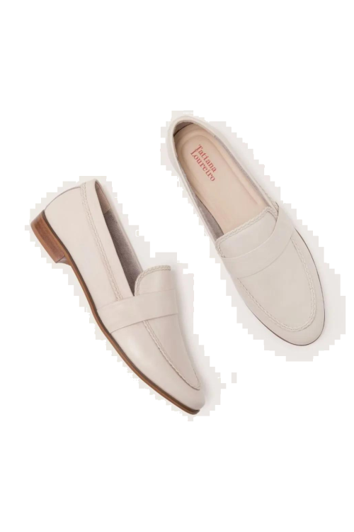 MOCASSIM SOFT FORRO DE COURO BAUNILHA TATIANA LOUREIRO