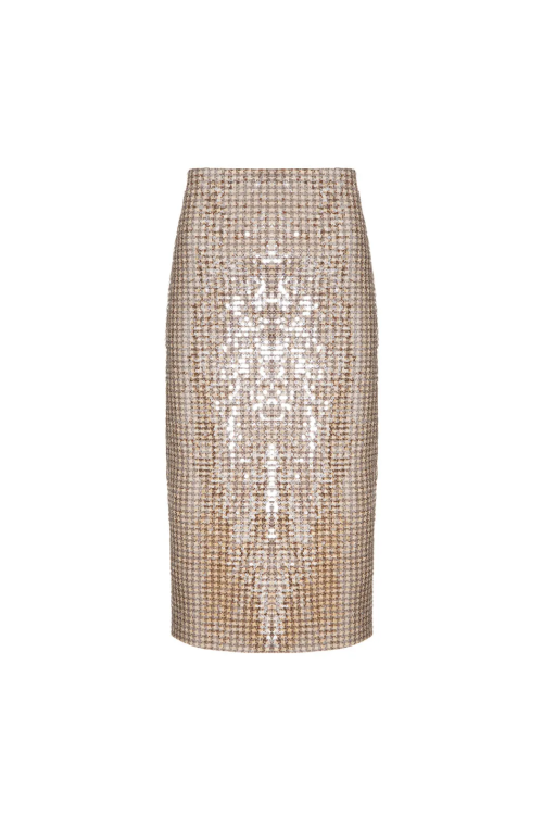 SAIA NIAMH MIDI EM TWEED COM PAETE MARROM LALIBELA