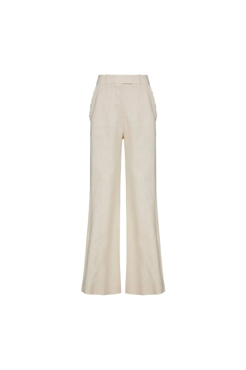 CALCA CORALINA EM LINHO 100% OFFWHITE LALIBELA