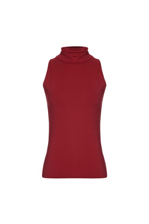 BLUSA SASSA COM GOLA JERSEY VINHO LALIBELA