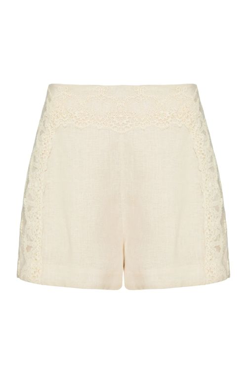 SHORTS TONIA LINHO PURO OFFWHITE LALIBELA