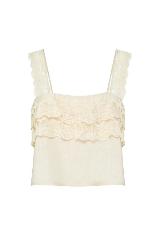 TOP TONIA LINHO PURO OFFWHITE LALIBELA