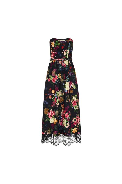 VESTIDO SEM ALCAS MAXI MIDI DUTCH GARDEN ESTAMPADO LALIBELA