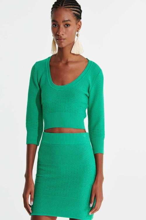 BLUSA TRICO ESMERALDA VERDE L'CECCI