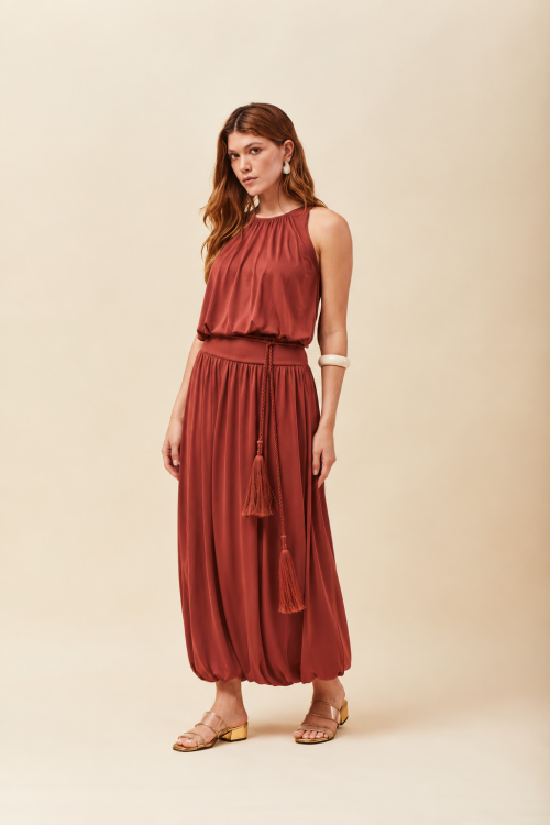 SAIA MALHA ATHENA MARROM - VOAR