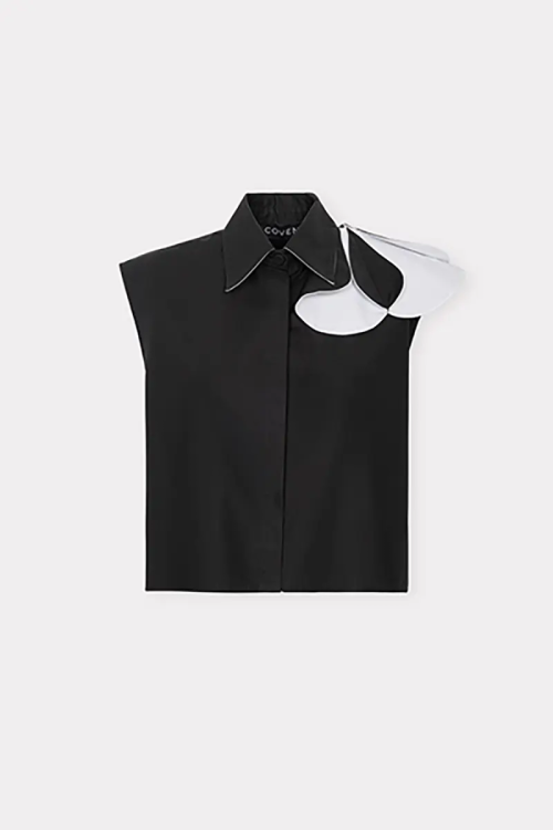 CAMISA ALGODAO GLOR PRETO/BRANCO COVEN