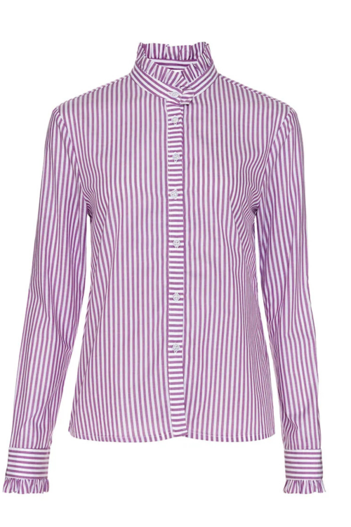 CAMISA ESSENTIA MANGA LONGA LISTRADA LILAS LALIBELA