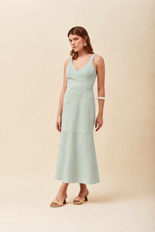 VESTIDO MALHA KING ALCA MENTA - VOAR