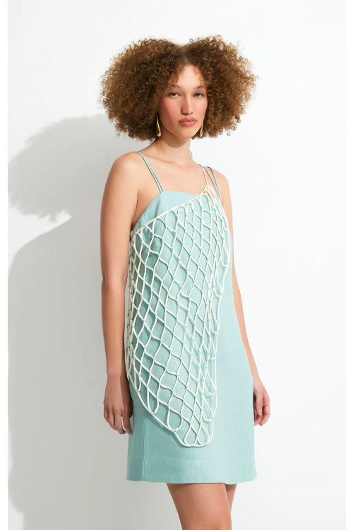 VESTIDO LILY LINHO VERDE MENTA ALEHA
