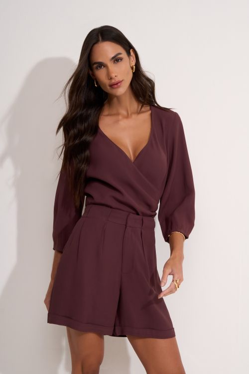 BLUSA ADELE MARROM - ALEHA