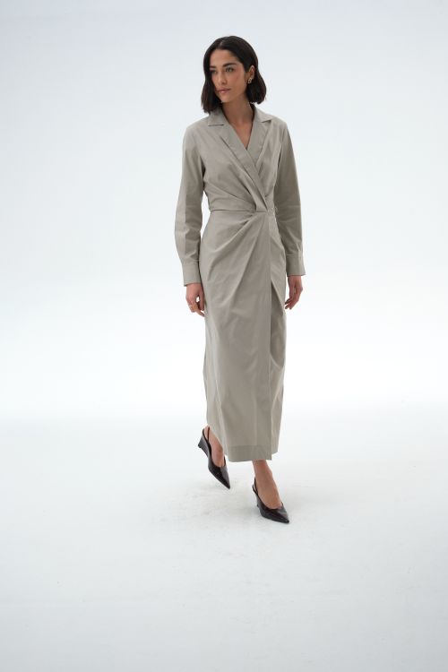 VESTIDO ELIS RETO ZIPER NA LATERAL MANGA LONGA ALEHA