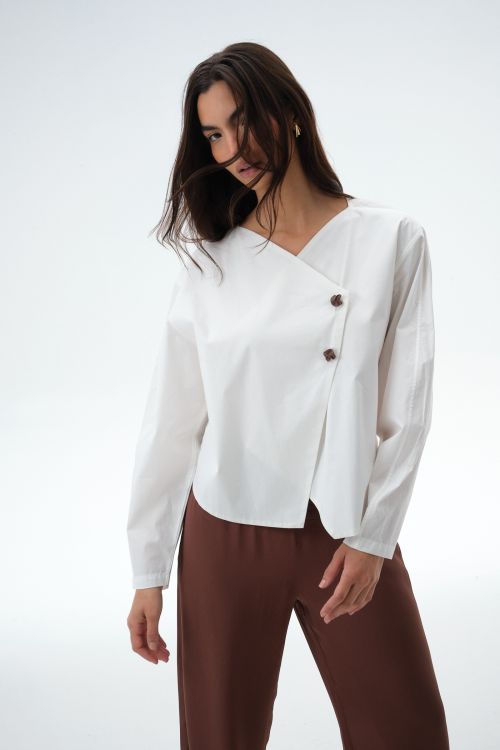 BLUSA YOLANDA TRICOLINE OFFWHITE ALEHA