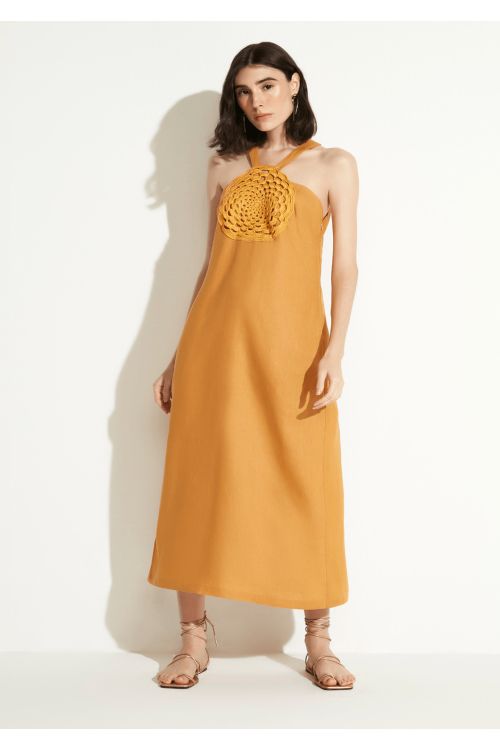 VESTIDO BIANCA MOSTARDA ALEHA