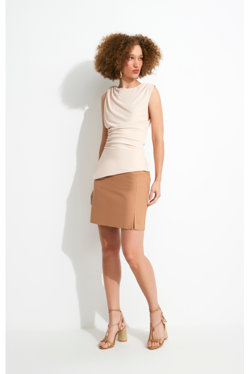 BLUSA ALESSIA FRANZIDO LATERAL CRU ALEHA
