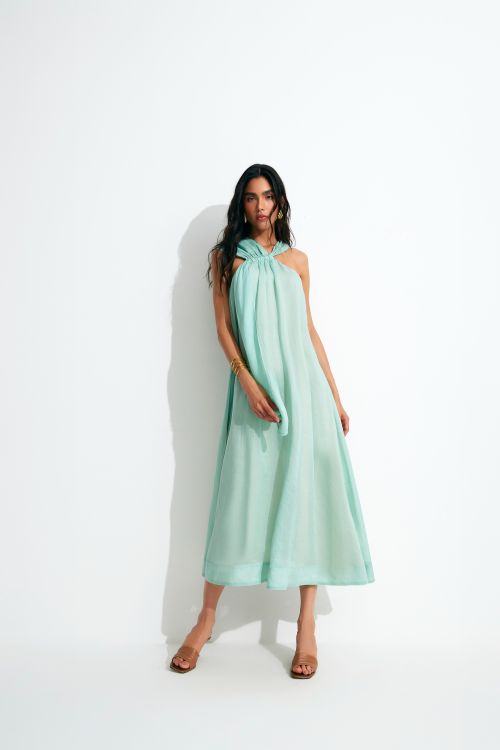 VESTIDO AMANDA LINHO VERDE MENTA ALEHA