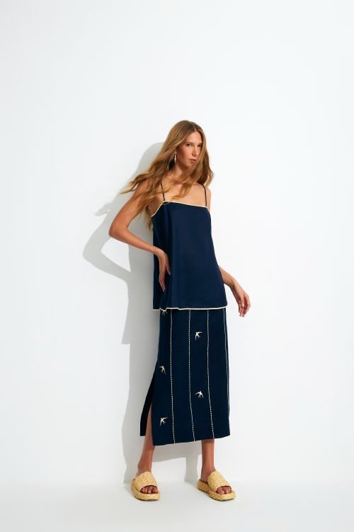 BLUSA HOLLY ALÇA - MARINHO ALEHA