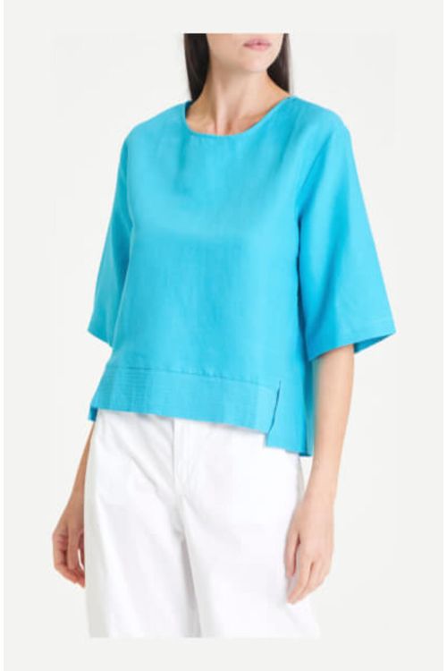 BLUSA LINHO AZUL GIARDINI FORUM