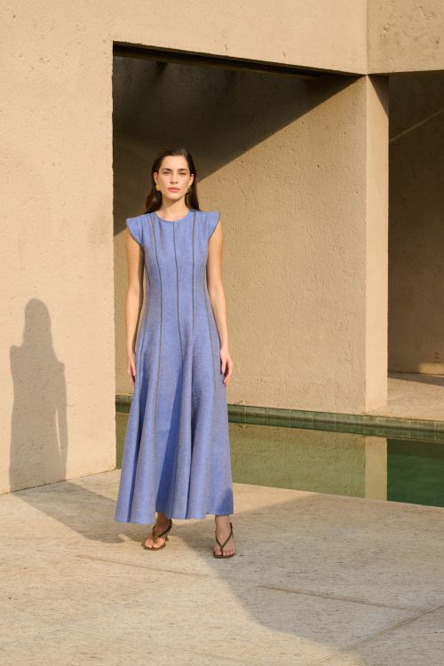 VESTIDO TERESA AZUL SAFIRA BIANZA