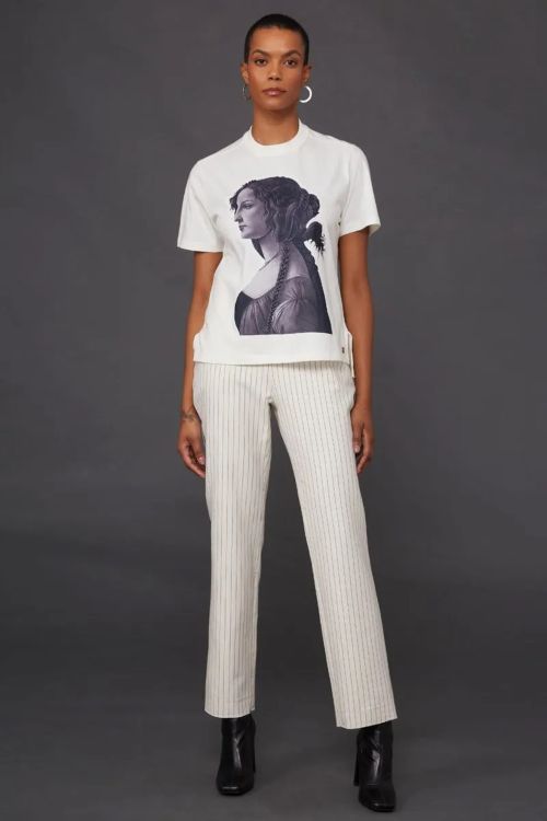 CALCA RETA RISCA DE GIZ OFFWHITE CORI