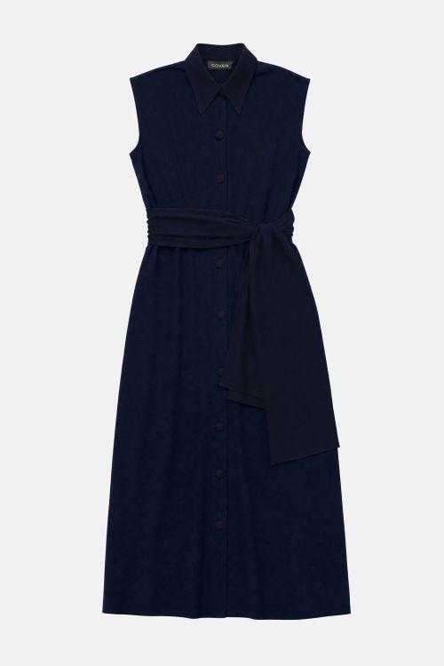 CHEMISE EM MALHA DE VISCOSE COM DETALHE ACETINADO MARINHO COVEN