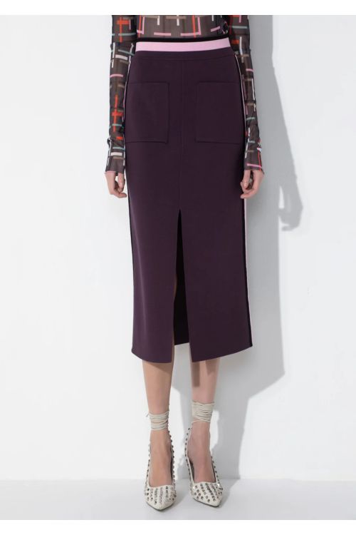SAIA MIDI MAITHE ROXO TINTO ROSA PLUMA PRETO LAFORT