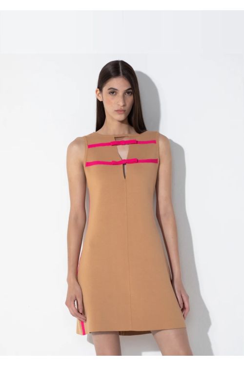 VESTIDO CURTO LU BEGE/ROSA LAFORT