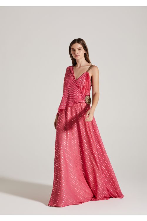 VESTIDO LONGO COM CINTO SCARLET ROSA ALEHA