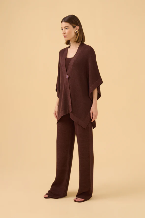 CALCA DETALHE LUREX EM TRICOT  AMEIXA VIVIANE FURRIER