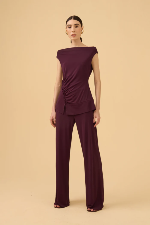 CALCA PANTALONA EM MALHA AMEIXA VIVIANE FURRIER
