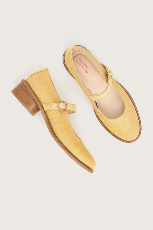SCARPIN MARY JANE SALTO CIRCULAR NATURAL TATIANA LOUREIRO