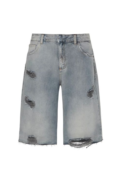 BERMUDA JEANS RASGOS CINZA AZUL TIG