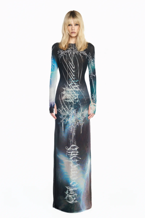 VESTIDO LONGO MANGA LONGA TULE FAIRYTALE TIG