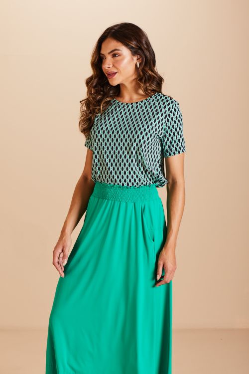 SAIA FLUITY LISO ELASTICO NA CINTURA VERDE MENTA VOAR