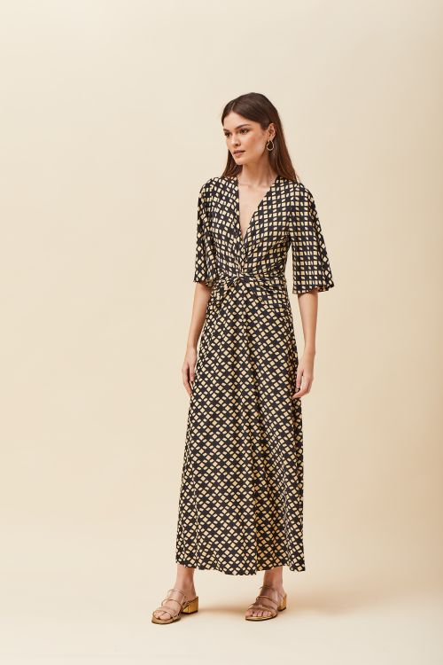 VESTIDO FLUITY CESTARIA PRETO & NINHO - VOAR
