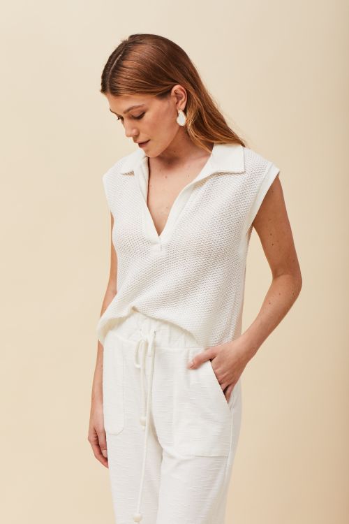 BLUSA FLOW FURADINHO OFFWHITE - VOAR