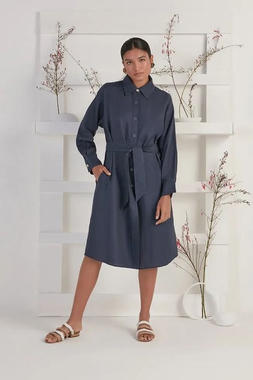 VESTIDO BONINA C/ FAIXA MARINHO ALEHA