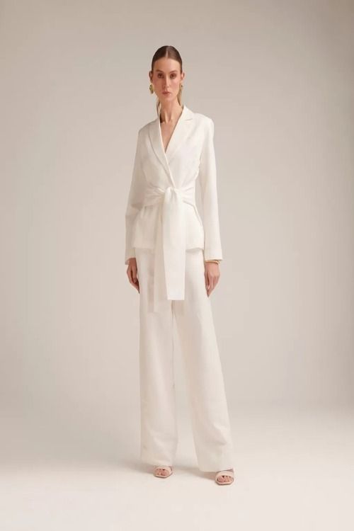 CALCA PANTALONA S/ PREGAS OFFWHITE BIANZA
