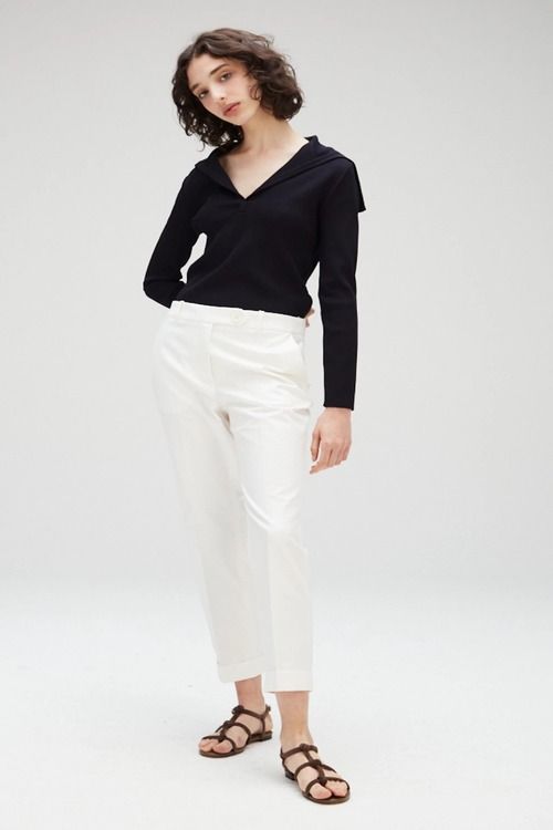 CALCA ALGODAO BARRA ITALIANA OFFWHITE EGREY