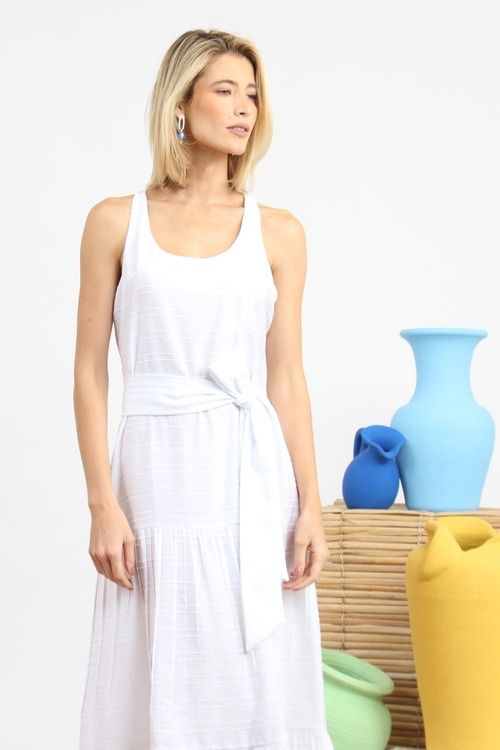VESTIDO JACQUARD RECORTES BRANCO FILLITY